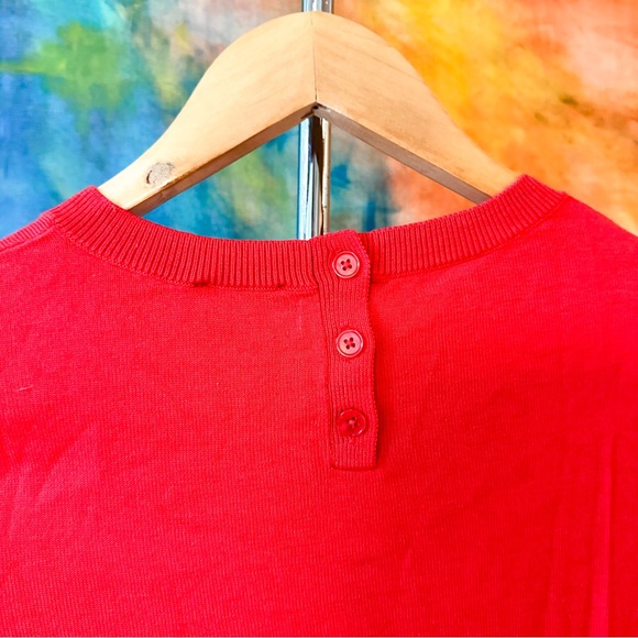 Talbots Womens Red Boston Terrier Intarsia Sweater - Picture 6 of 6